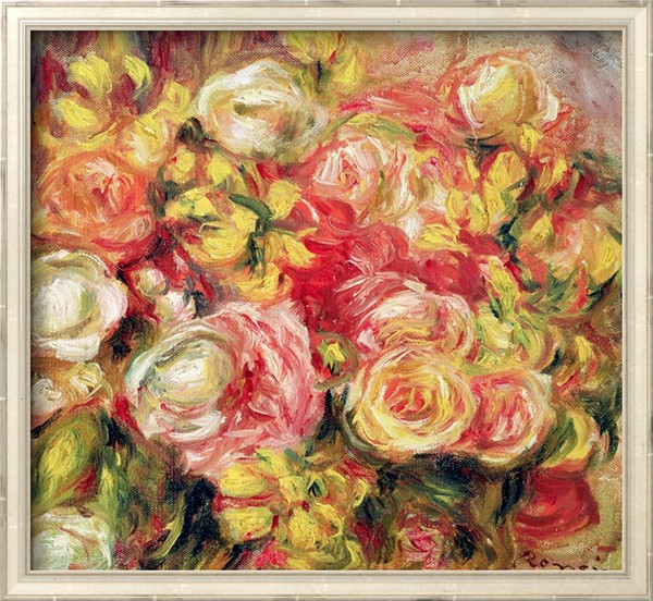 Roses Red by Renior - Pierre-Auguste Renoir painting on canvas